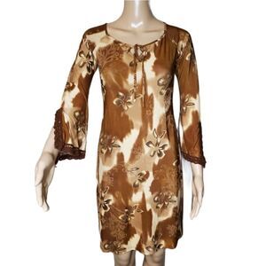 Vintage wild cat Tie-Dye floral midi Dress